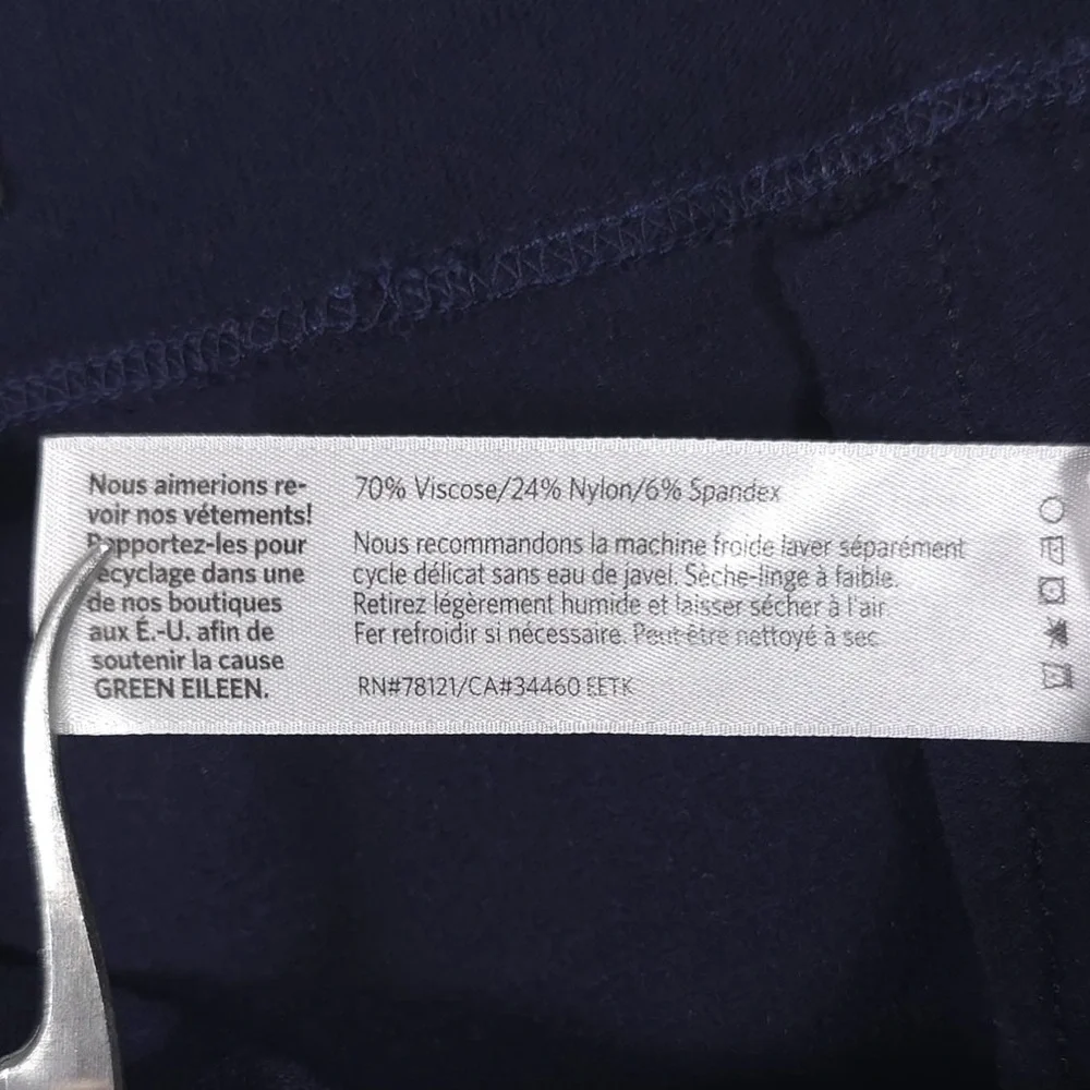 EILEEN FISHER Women’s Pull on Pants Viscose Blend USA🇺🇸MADE EETK Navy MEDIUM‎